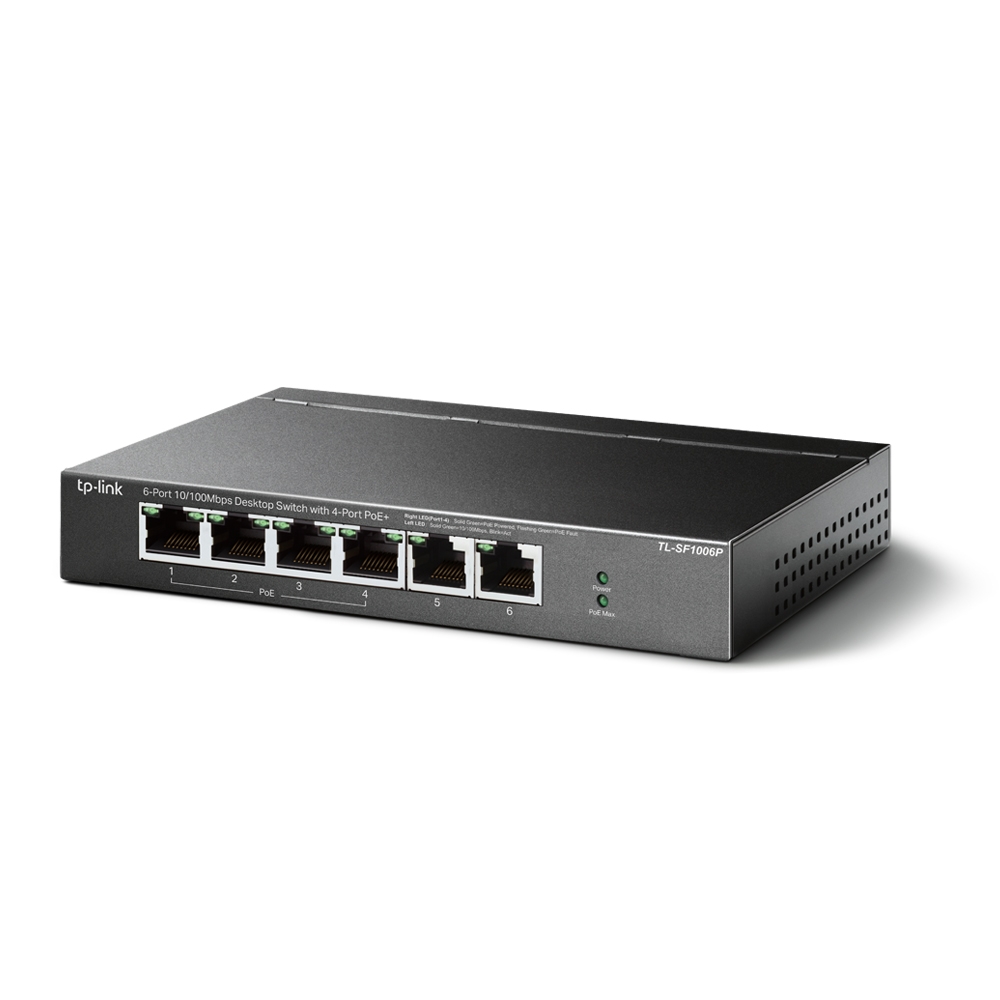 Коммутаторы (свитчи) TP-LINK TL-SF1006P 6x100Mb 4PoE+ 67W неуправляемый