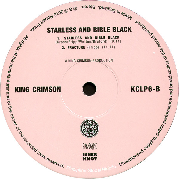 Рок Discipline Global Mobile King Crimson — STARLESS & BIBLE BLACK (200 GR. VINYL) (LP) - фото 7