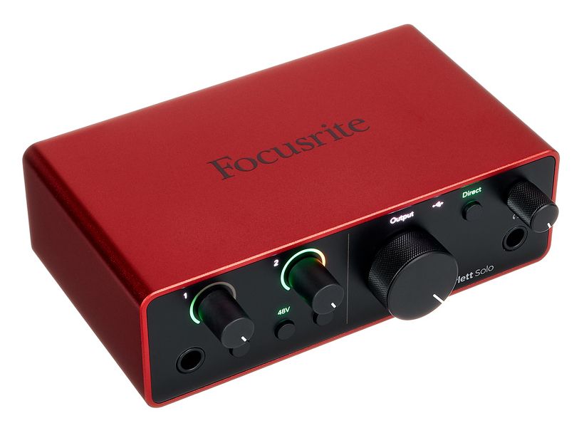 Аудиоинтерфейсы для домашней студии FOCUSRITE Scarlett Solo 4th Gen, цвет красный - фото 7