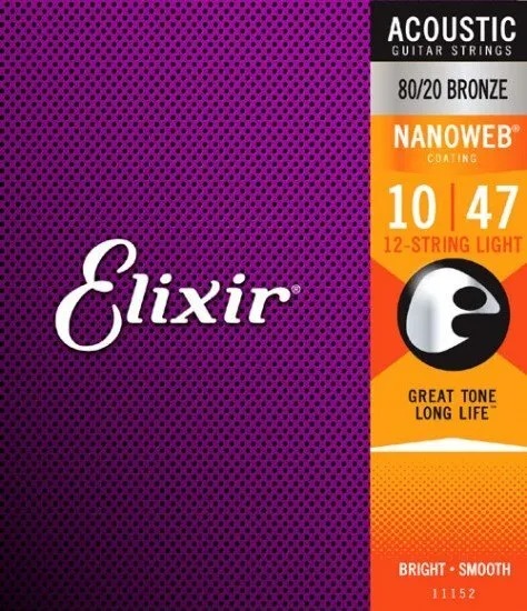 Струны Elixir 11152 NanoWeb Light 10-47 80/20 струны ghs strings 6l stb