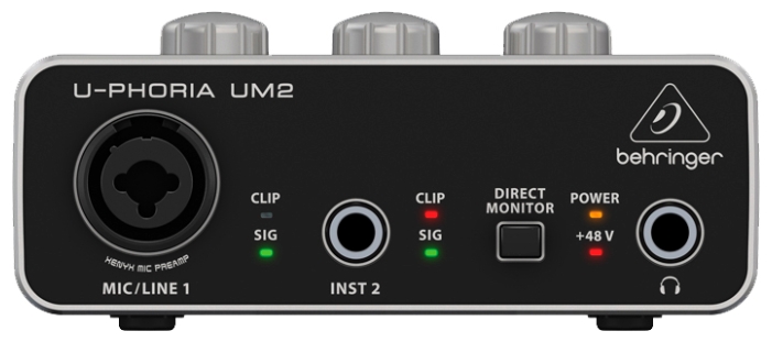 Аудиоинтерфейсы для домашней студии Behringer UM2 аудиоинтерфейсы для домашней студии presonus audiobox usb 96 25th