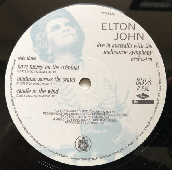 Рок UMC/Mercury UK Elton John, Live In Australia With The Melbourne Symphony Orchestra (Remastered 2018) - фото 6