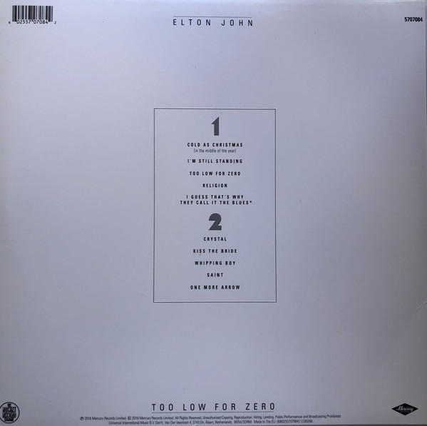 Рок UMC/Mercury UK Elton John, Too Low For Zero (2016 Reissue) - фото 5