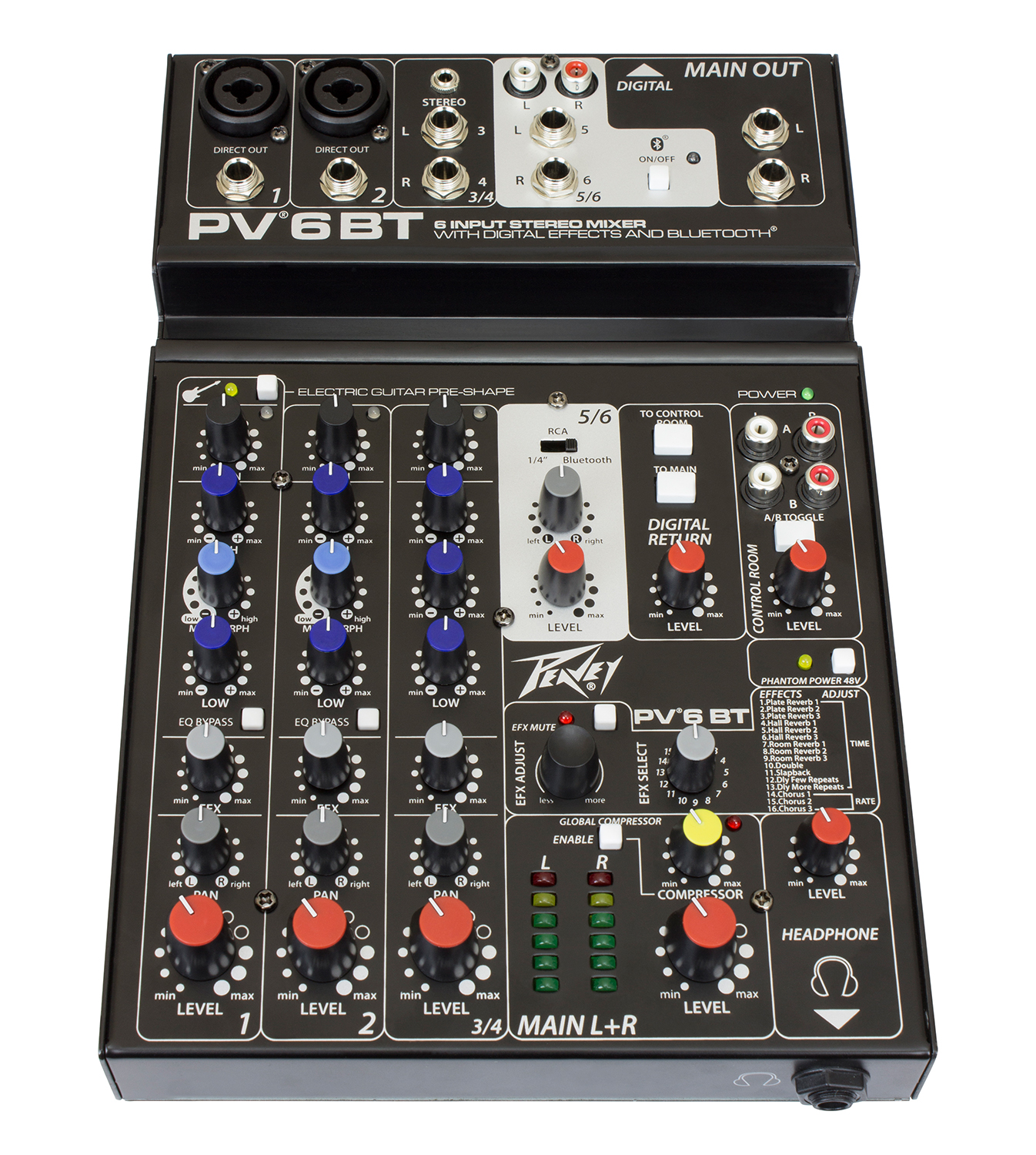DJ-микшеры и оборудование Peavey PV 6 BT электрогитары peavey raptor plus sss red