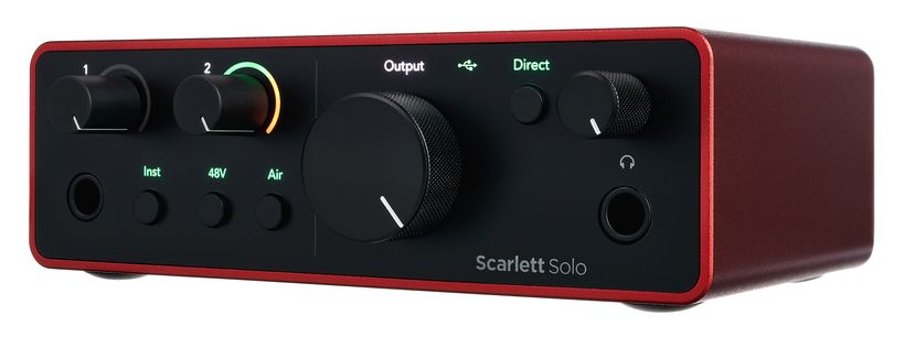 Аудиоинтерфейсы для домашней студии FOCUSRITE Scarlett Solo 4th Gen, цвет красный - фото 9