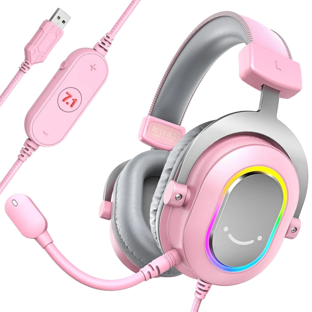 Проводные наушники FIFINE H6X Pink xiberia s21 pink rabbit ears headset 3 5 мм игровая гарнитура пассивная гарнитура с шумоподавлением 7 1 виртуальный канал live headset