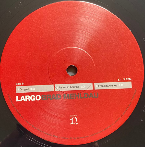 Джаз Warner Music Brad Mehldau - Largo (Black Vinyl 2LP) - фото 9