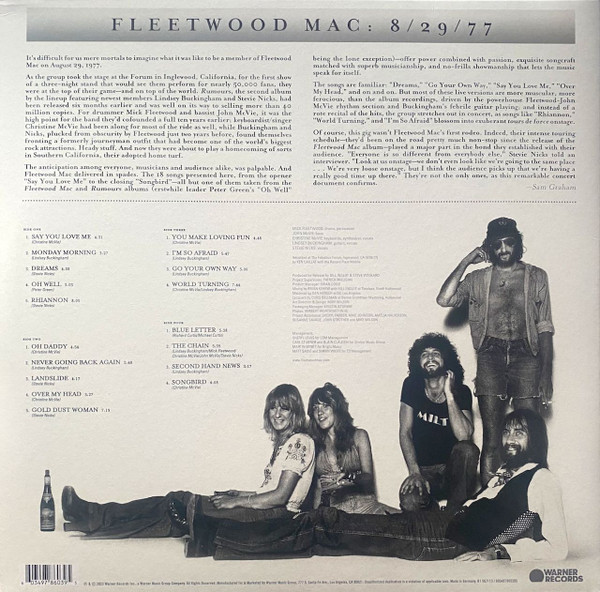 Рок Warner Music Fleetwood Mac - Rumours Live (Limited Edition, Crystal Clear 2LP) - фото 5