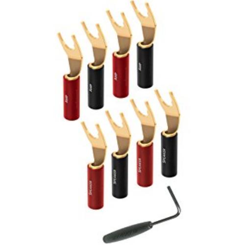 Разъёмы для акустического кабеля Audioquest SureGrip 100 - Multi-Spade (8 шт, Gold)