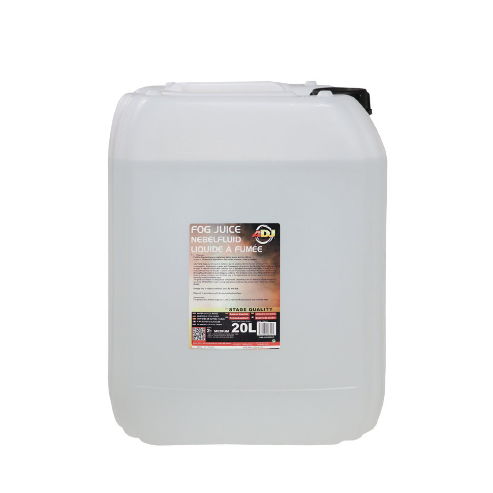 Жидкость для генератора дыма, тумана ADJ Fog juice 2 medium 20 литров жидкость для генератора мыльных пузырей sfat foam fluid hight tech 25l