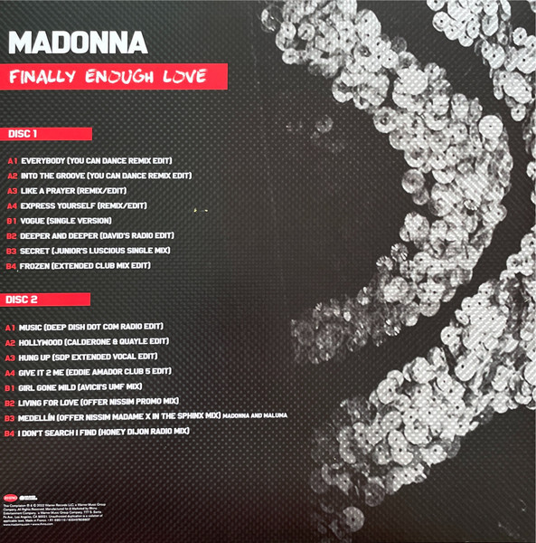 Рок Warner Music MADONNA - FINALLY ENOUGH LOVE - CLEAR VINYL (LP) - фото 4