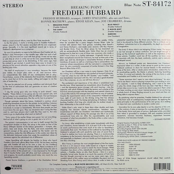 Джаз Blue Note HUBBARD FREDDIE - Breaking Point (Винил) - фото 2